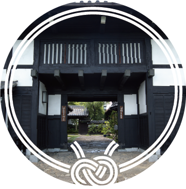 縁側の写真を丸く切り抜いたイラスト